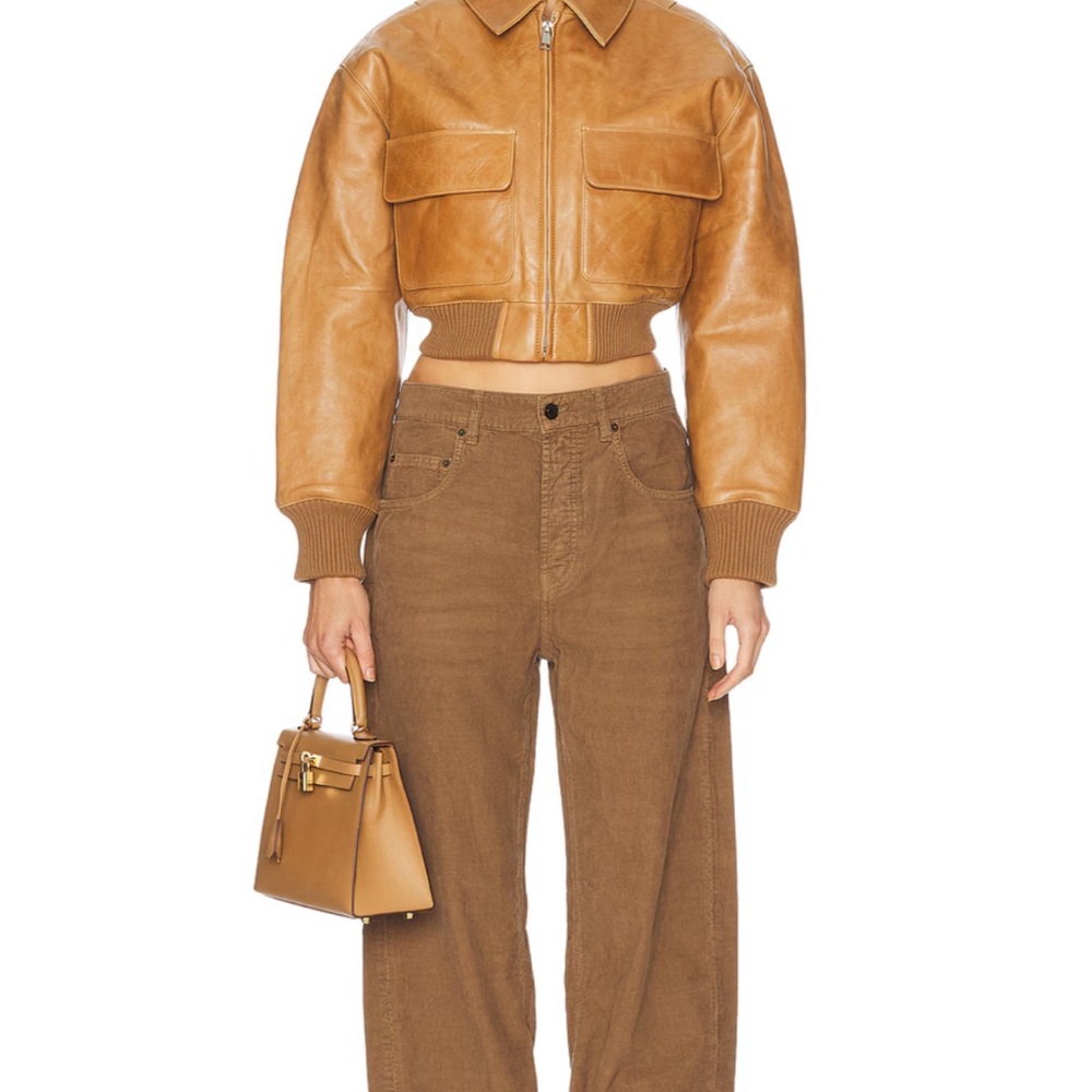 The Leather Bomber Jacket Cropped Helsa - Picture 4 of 6